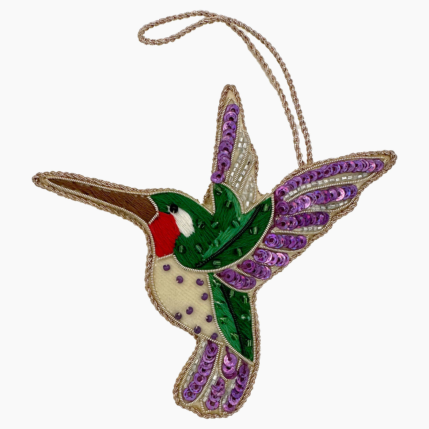 Hummingbird Purple Ornament