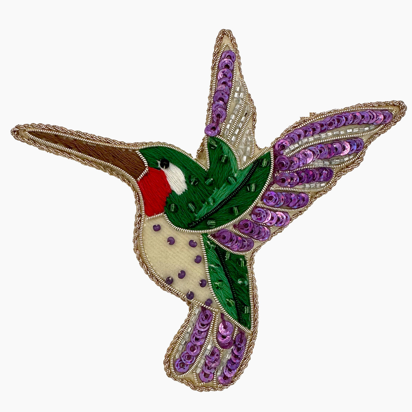Hummingbird Purple Ornament