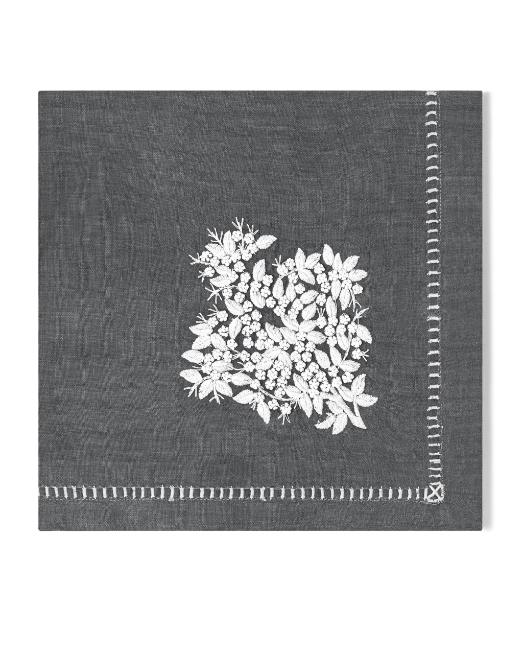 Image of Henry Handwork Jardin Classic napkin in color CHARCOAL.