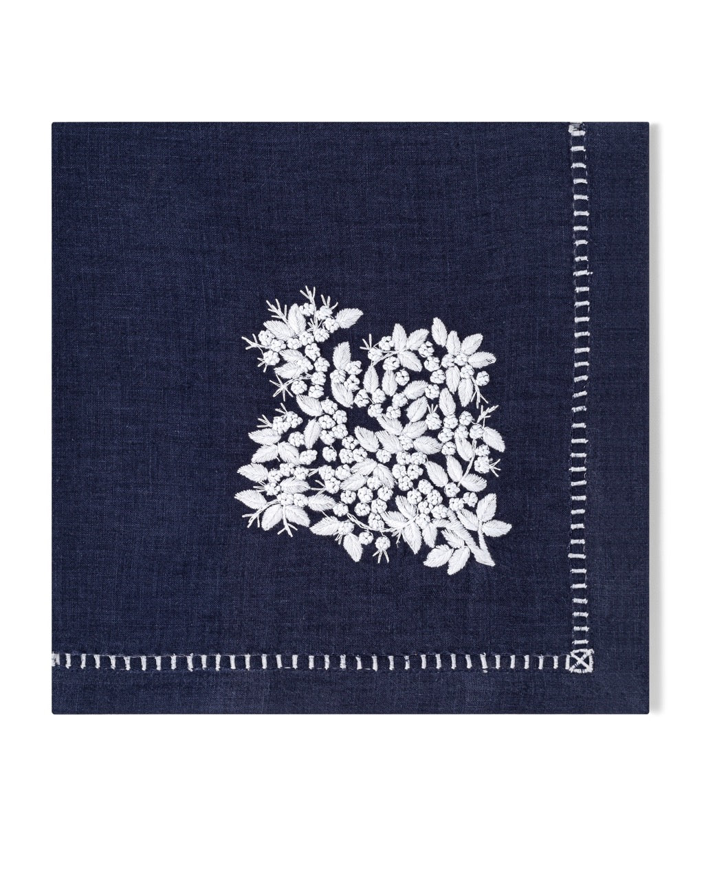 Image of Henry Handwork Jardin Classic napkin in color NAVY.