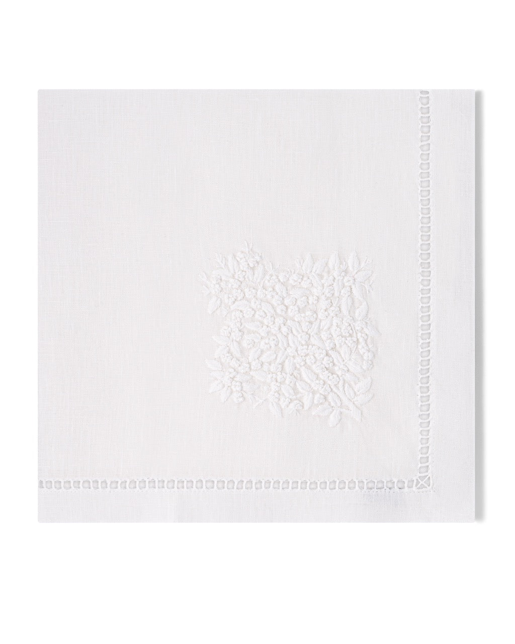 Image of Henry Handwork Jardin Classic napkin in color WHITE.