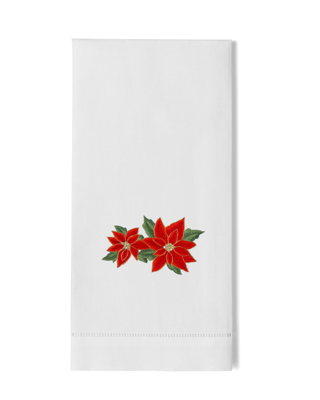 Image Of Henry Handwork Poinsettias hand towel.