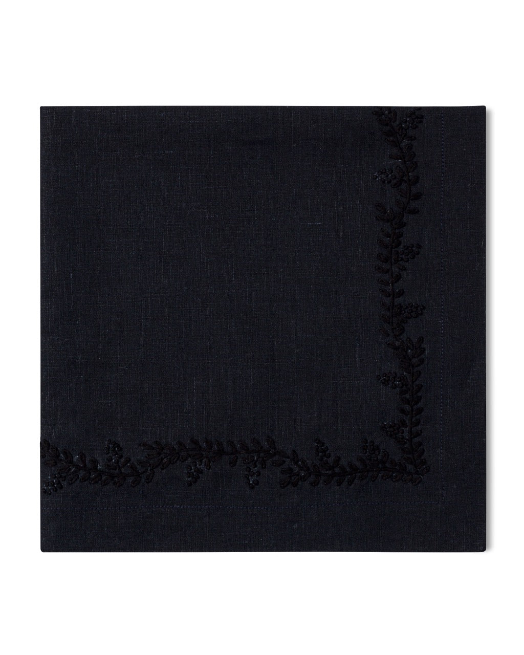 Image of Henry Handwork Prism Vine napkin in color BLACK.