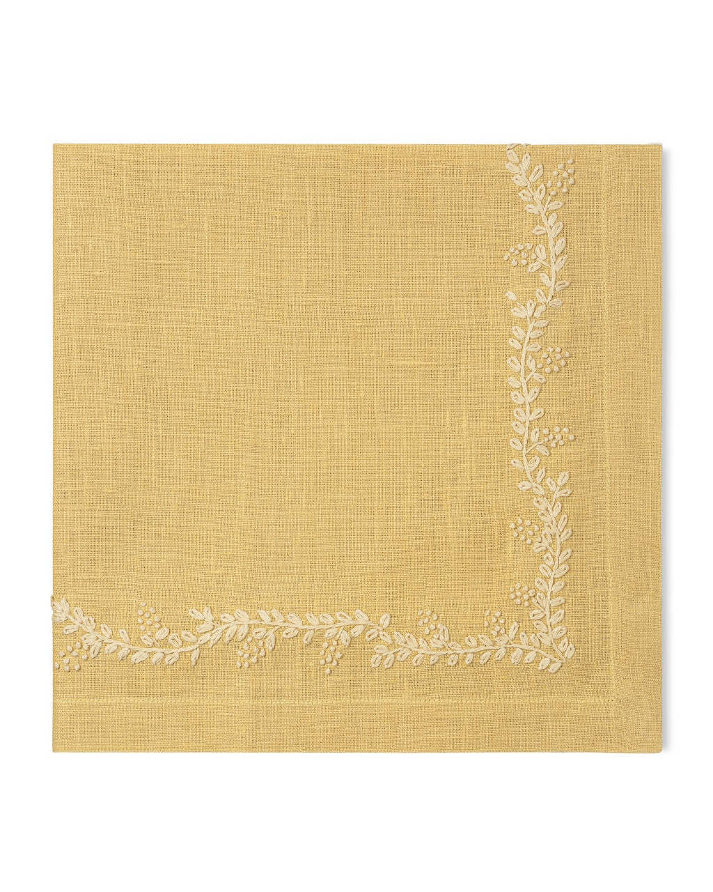 Image of Henry Handwork Prism Vine napkin in color BUTTER.