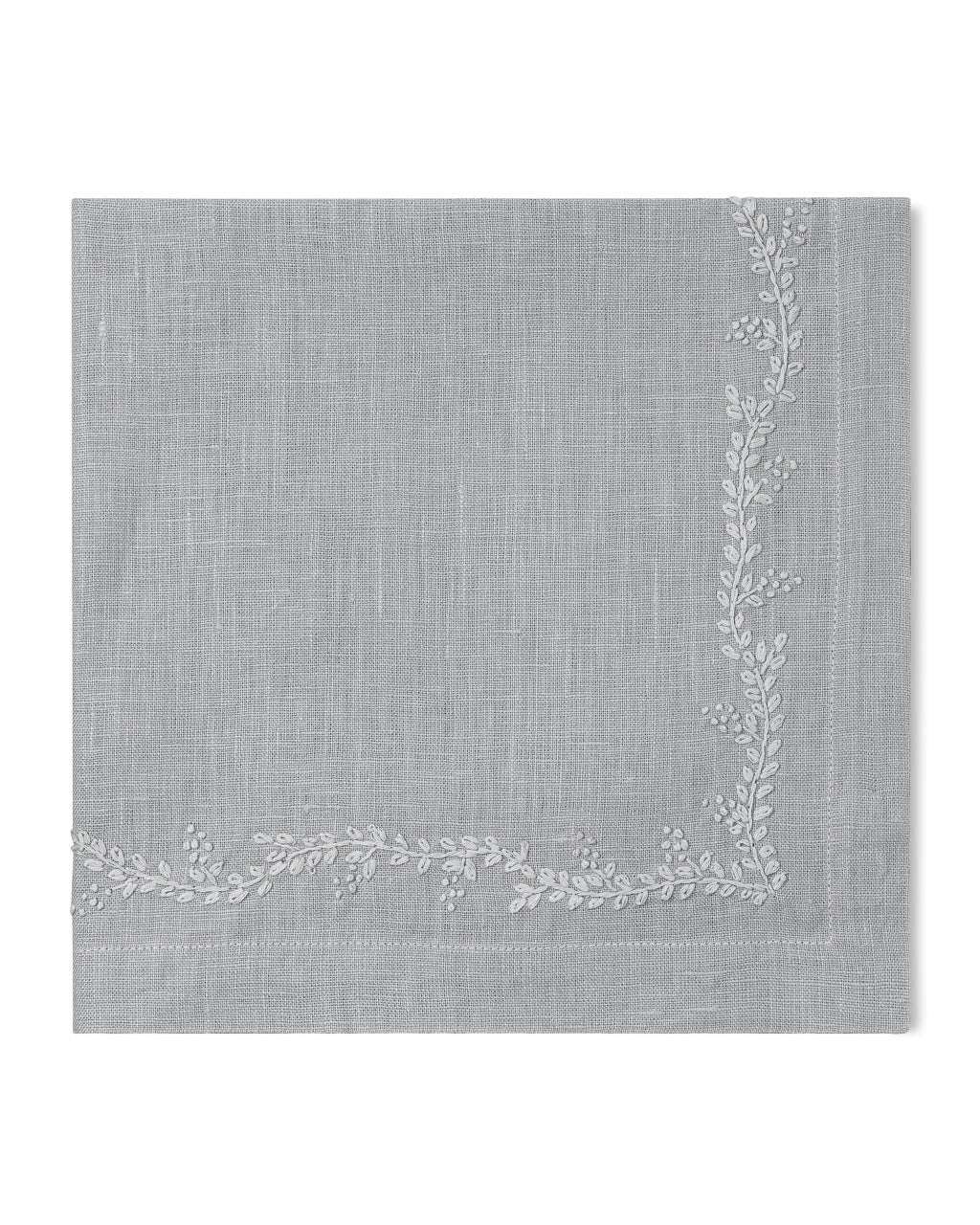 Image of Henry Handwork Prism Vine napkin in color GRAY.