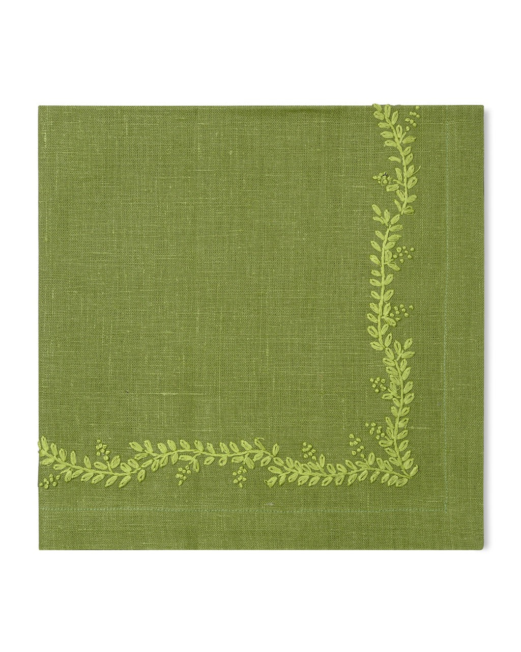 Image of Henry Handwork Prism Vine napkin in color LIME.