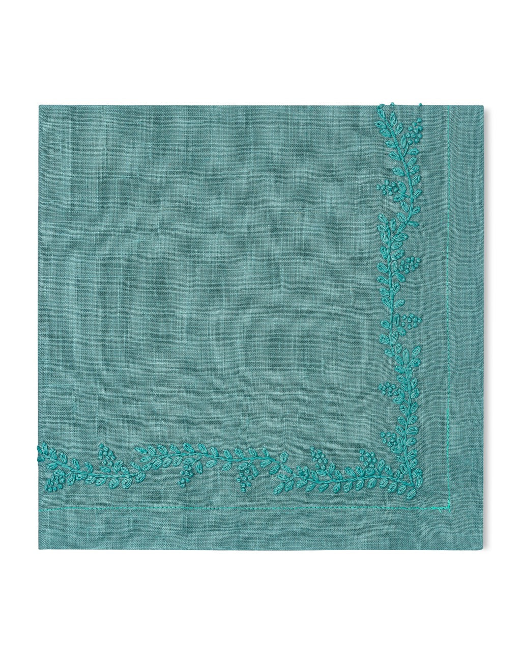 Image of Henry Handwork Prism Vine napkin in color MARINE.