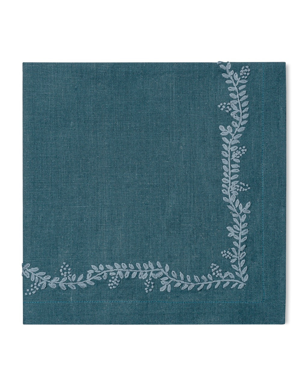 Image of Henry Handwork Prism Vine napkin in color PEACOCK.