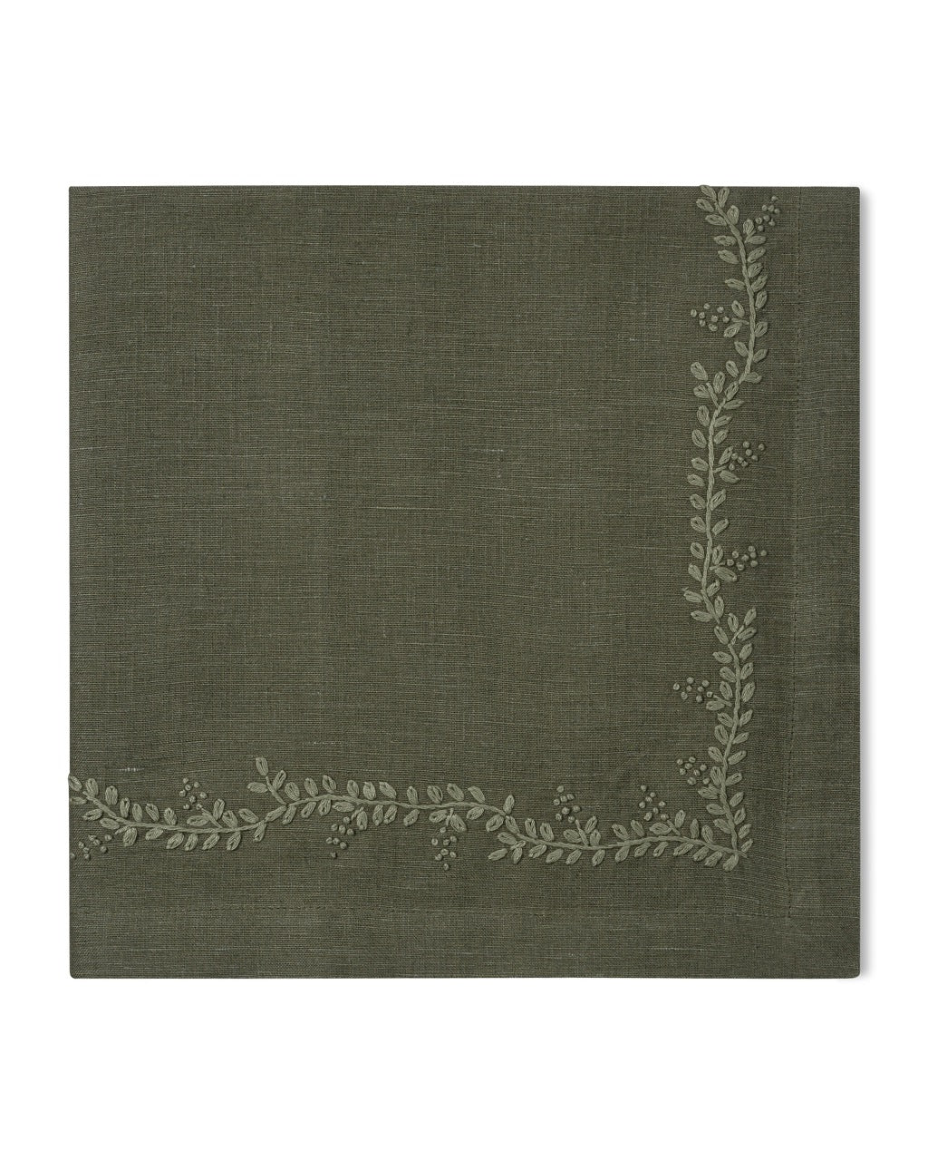 Image of Henry Handwork Prism Vine napkin in color PEWTER.