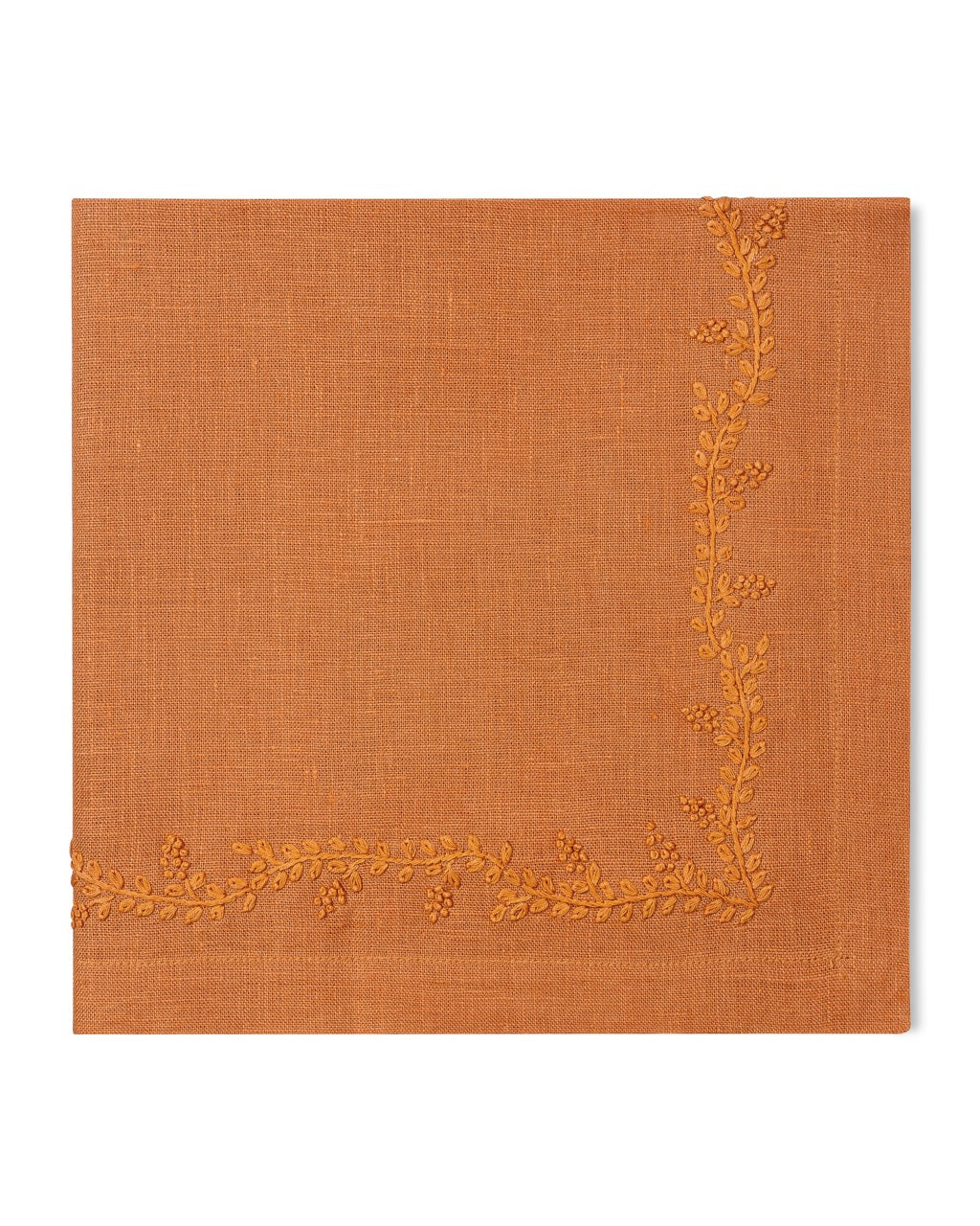 Image of Henry Handwork Prism Vine napkin in color TANGERIN.