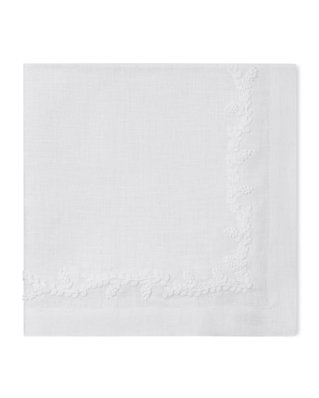 Image of Henry Handwork Prism Vine napkin in color WHITE.