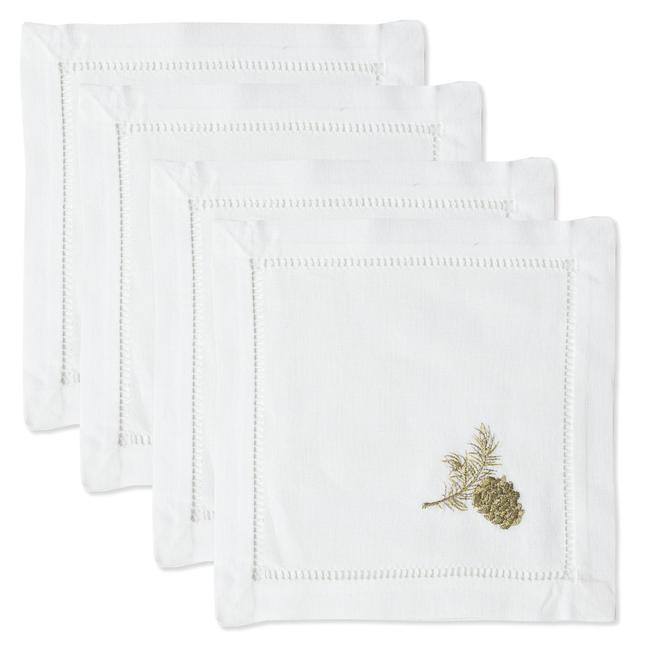 Pinecone Gold | Cocktail Napkins, Set of 4