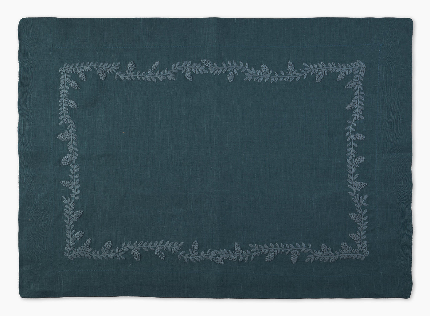 Image of Henry Handwork Prism Vine placemat in color Peacock.