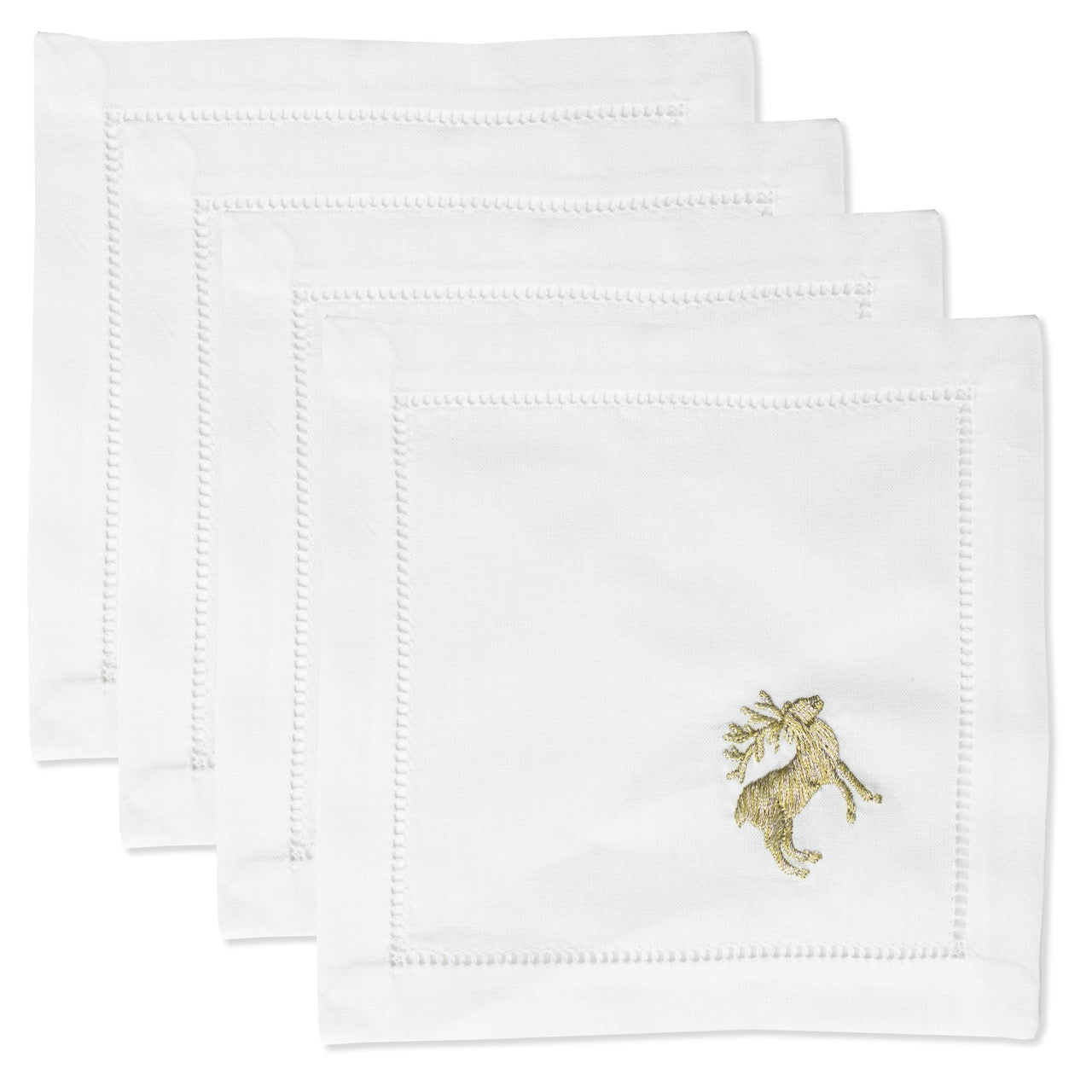 Reindeer Gold | Cocktail Napkins, Set of 4