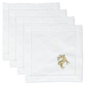 Photo of the Reindeer Gold | Cocktail Napkins, Set of 4 ensemble.