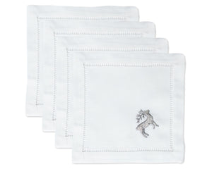 Photo of the Reindeer Silver | Cocktail Napkins, Set of 4 ensemble.