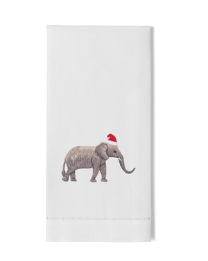 Photo of the Santa Hat Elephant | Guest Towel ensemble.