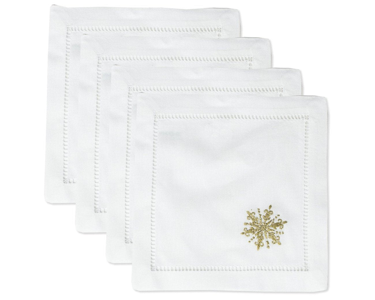 Snowflake Gold | Cocktail Napkins, Set of 4