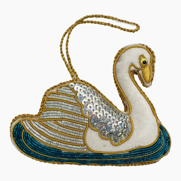 Photo of the Swan Ornament ensemble.