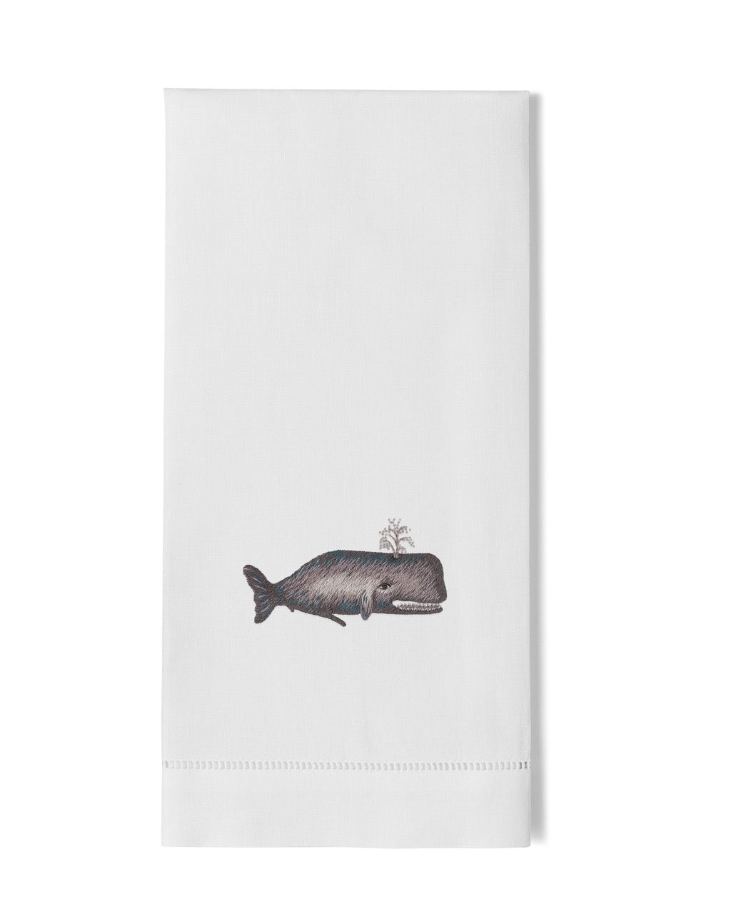 Image Of Henry Handwork Whale hand towel.