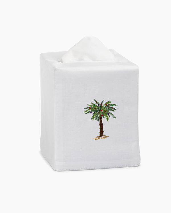 Photo of the Holiday Palm Tissue Box Cover ensemble.