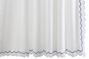 Photo of the India Pique Shower Curtain ensemble.