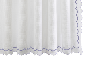 Photo of the India Pique Shower Curtain ensemble.