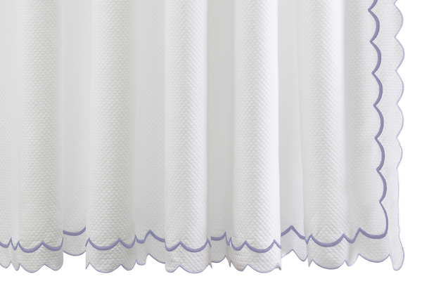 Photo of the India Pique Shower Curtain ensemble.