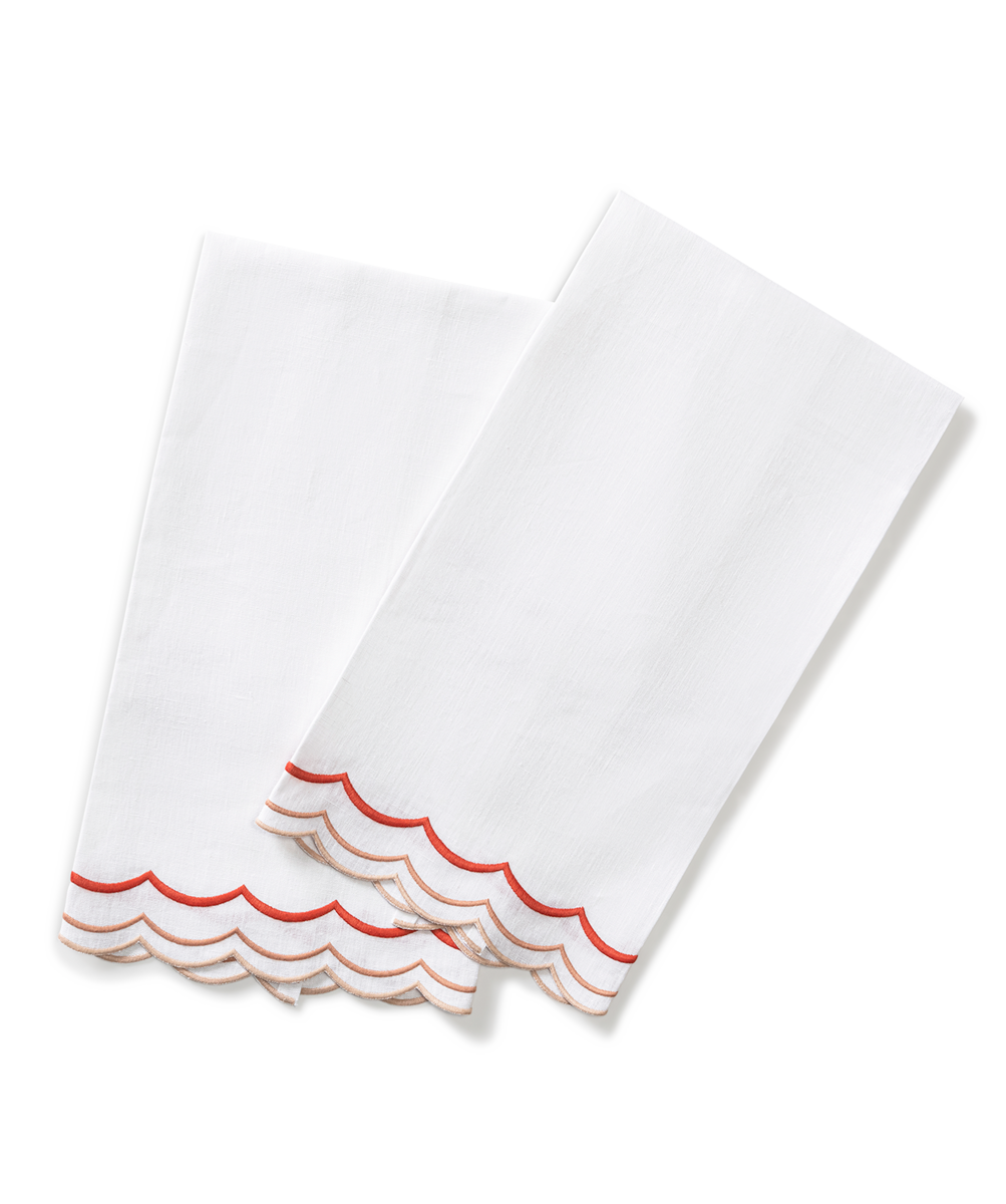 India Three | Scalloped Guest Towel Set
