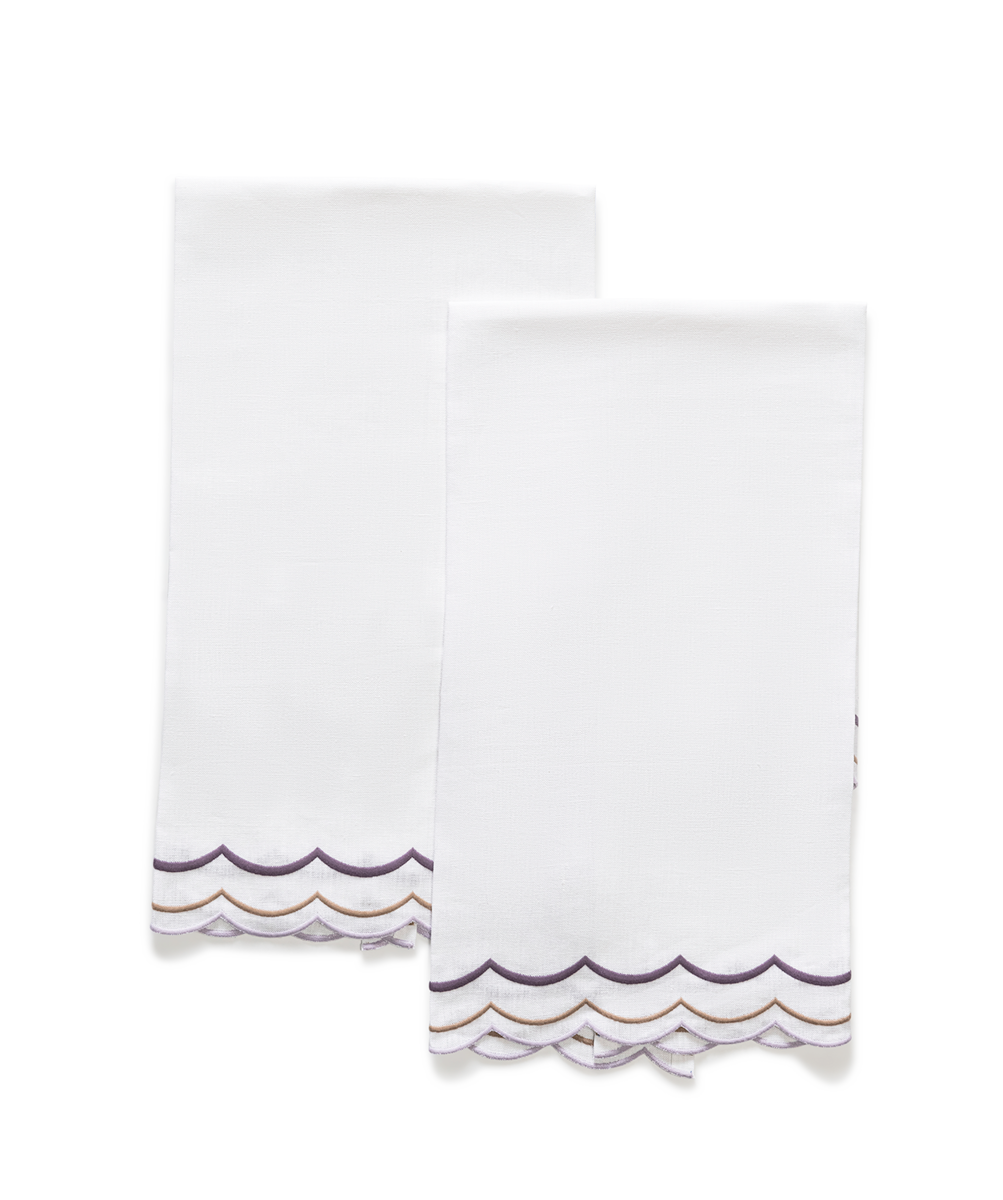 India Three | Scalloped Guest Towel Set