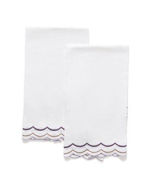 Photo of the India Three | Scalloped Guest Towel Set ensemble.