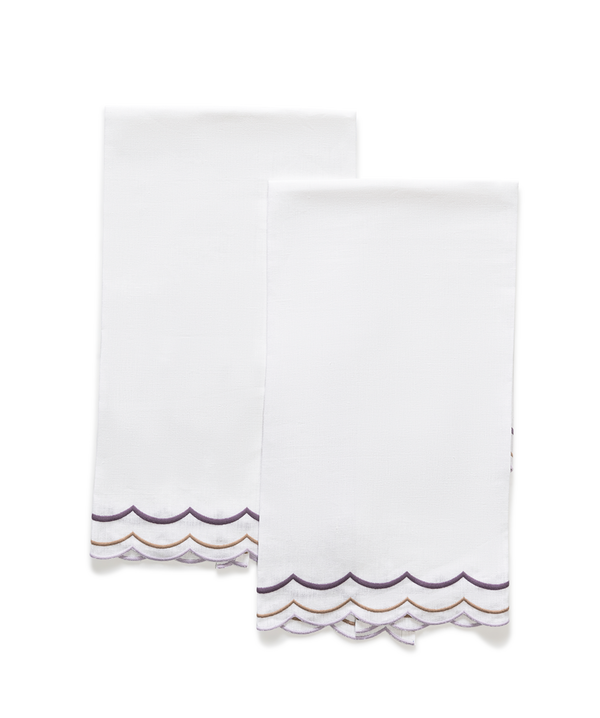 Photo of the India Three | Scalloped Guest Towel Set ensemble.