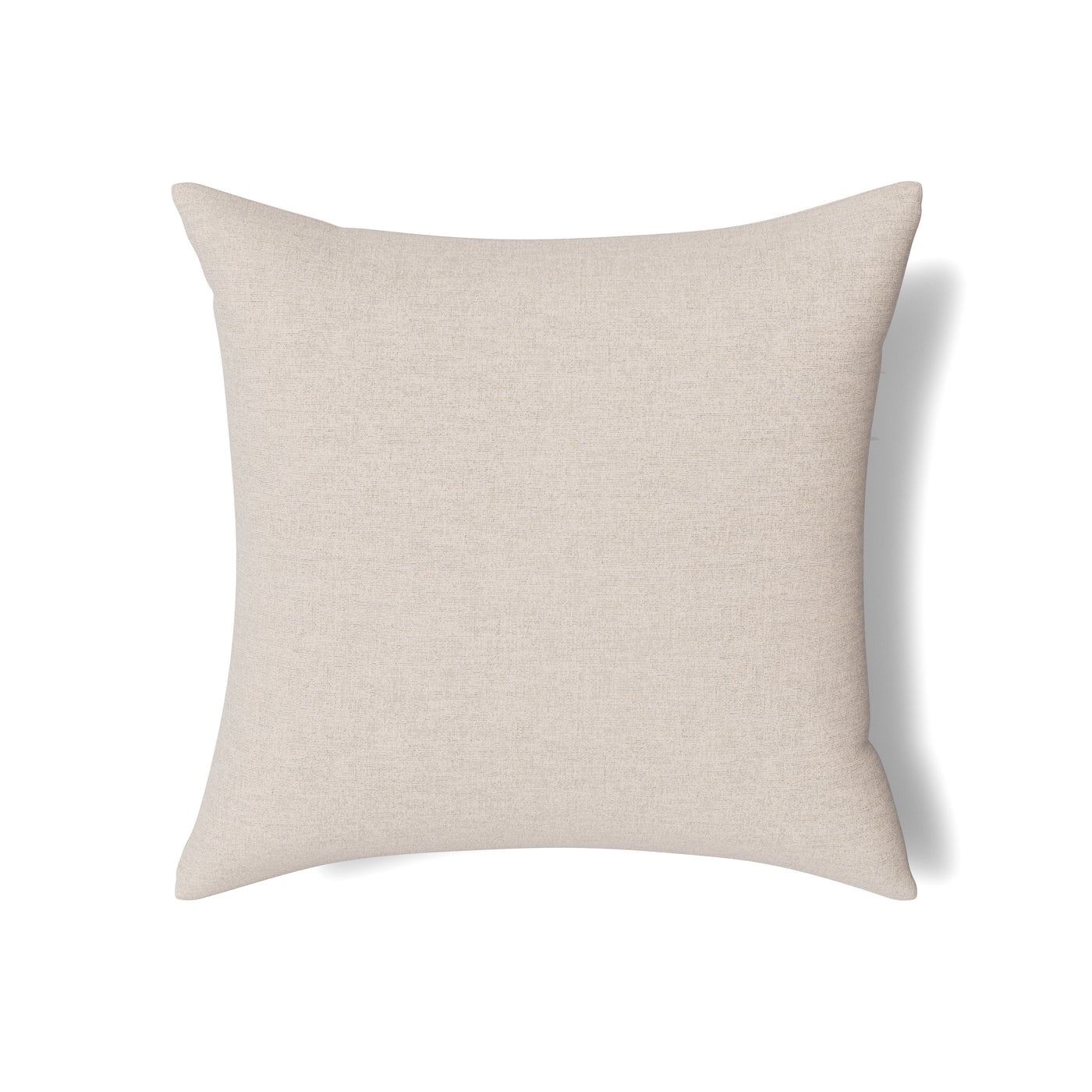 Close-up of Ann Gish Isla pillow in natural linen weave texture, ivory tone.