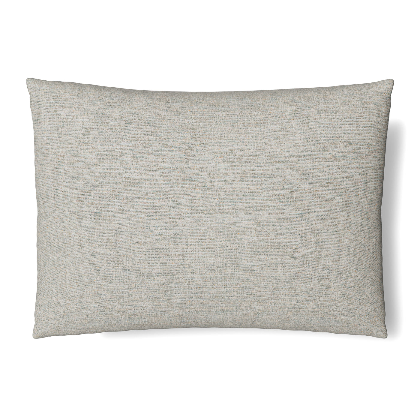 Ann Gish Isla sham in silver-grey woven textile, flat lay showing full rectangle silhouette.