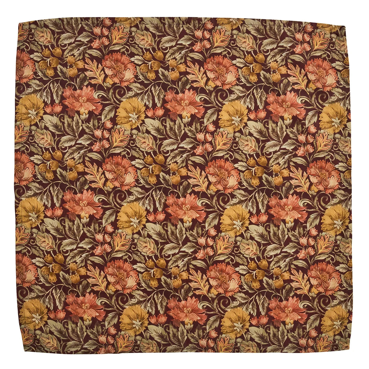 Juliska Willa dinner napkin laid flat, showing the full floral print