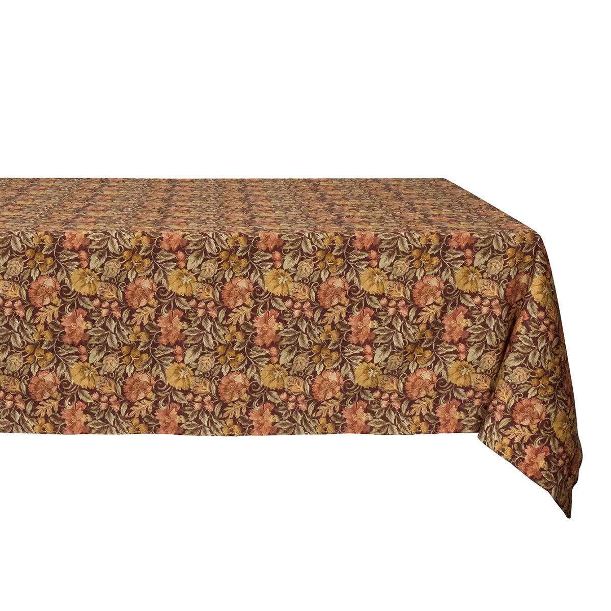 Juliska Willa rectangular tablecloth on a table, shown from the side