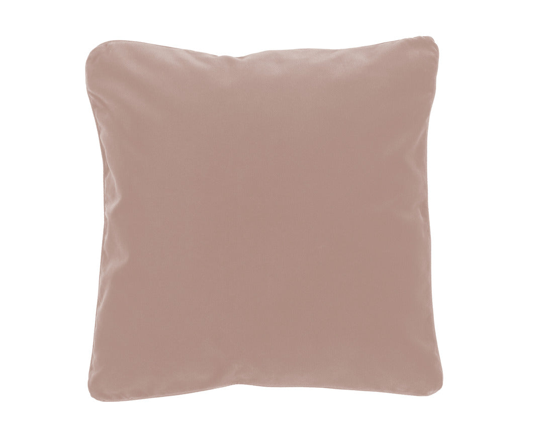 A solid blue decorative pillow.