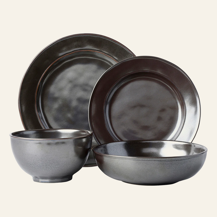 Photo of the Pewter Stoneware | Individual Place Setting ensemble.
