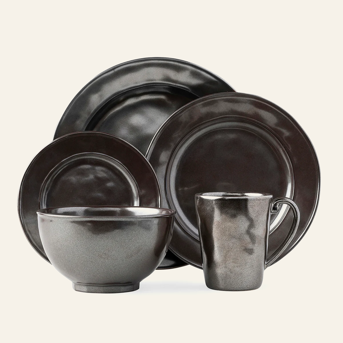 Pewter Stoneware | Individual Place Setting
