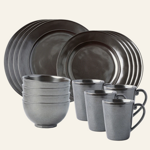 Photo of the Pewter Stoneware | Complete Place Setting ensemble.