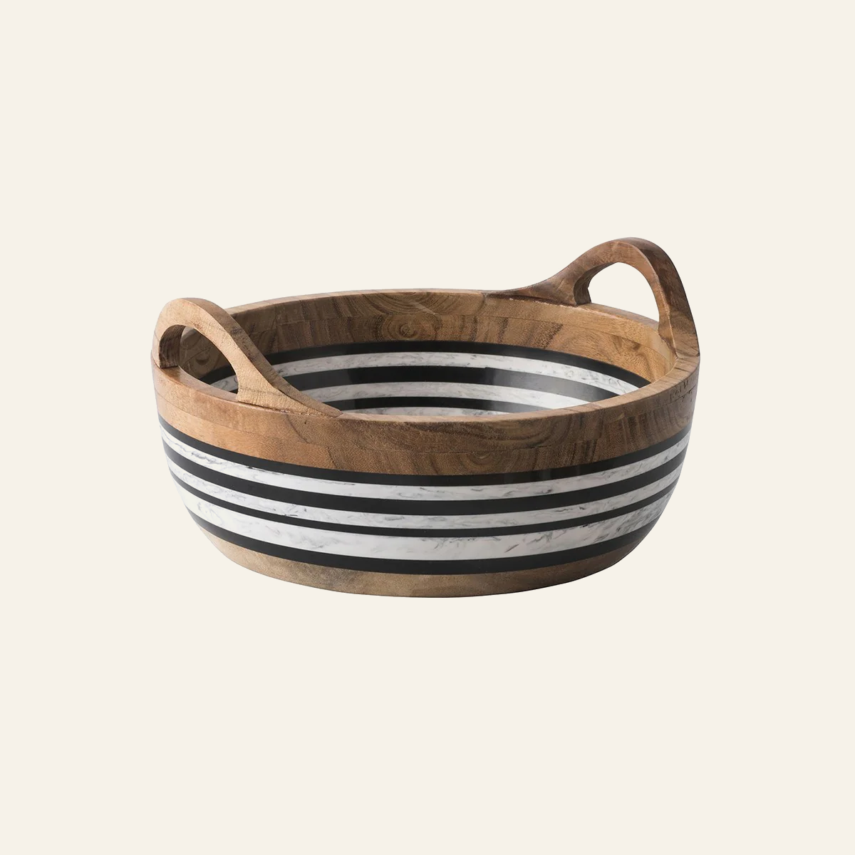 Stonewood Stripe | Round Handled Serving Bowl
