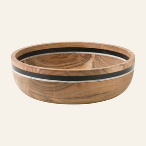 Photo of the Stonewood Stripe | Serving Bowl ensemble.