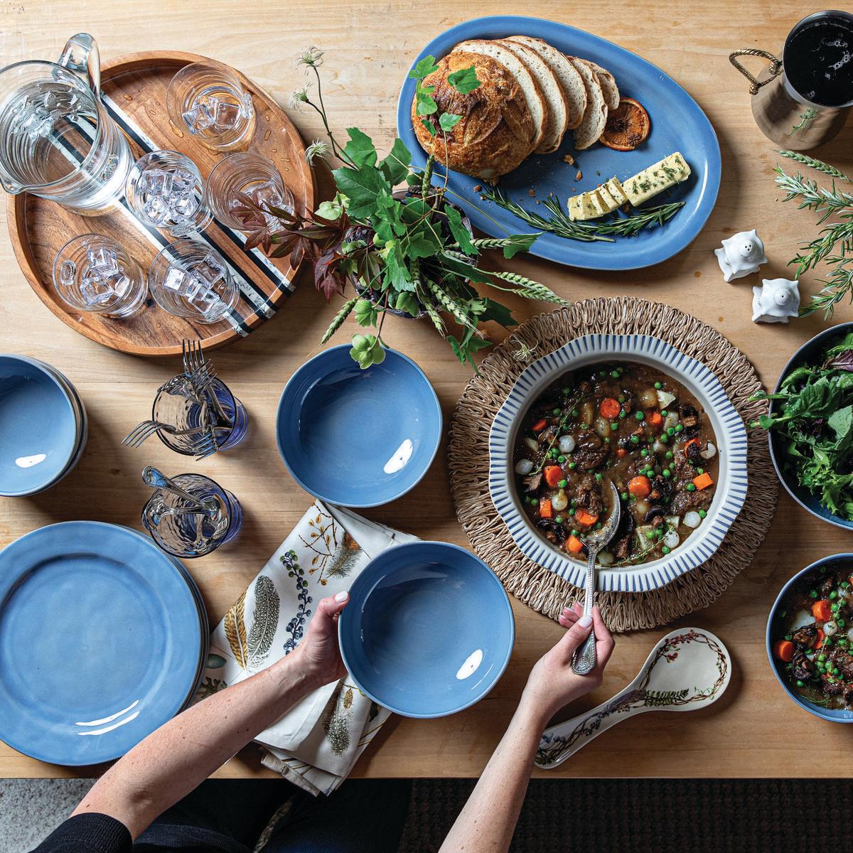 Stonewood Stripe | Round Serving Tray