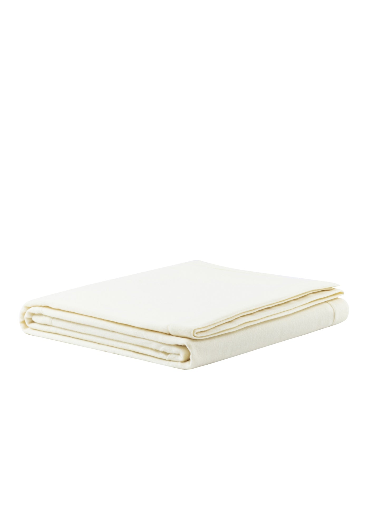 Lanerossi Afrodite blanket folded in ivory, showing smooth fabric and neatly pressed edges.
