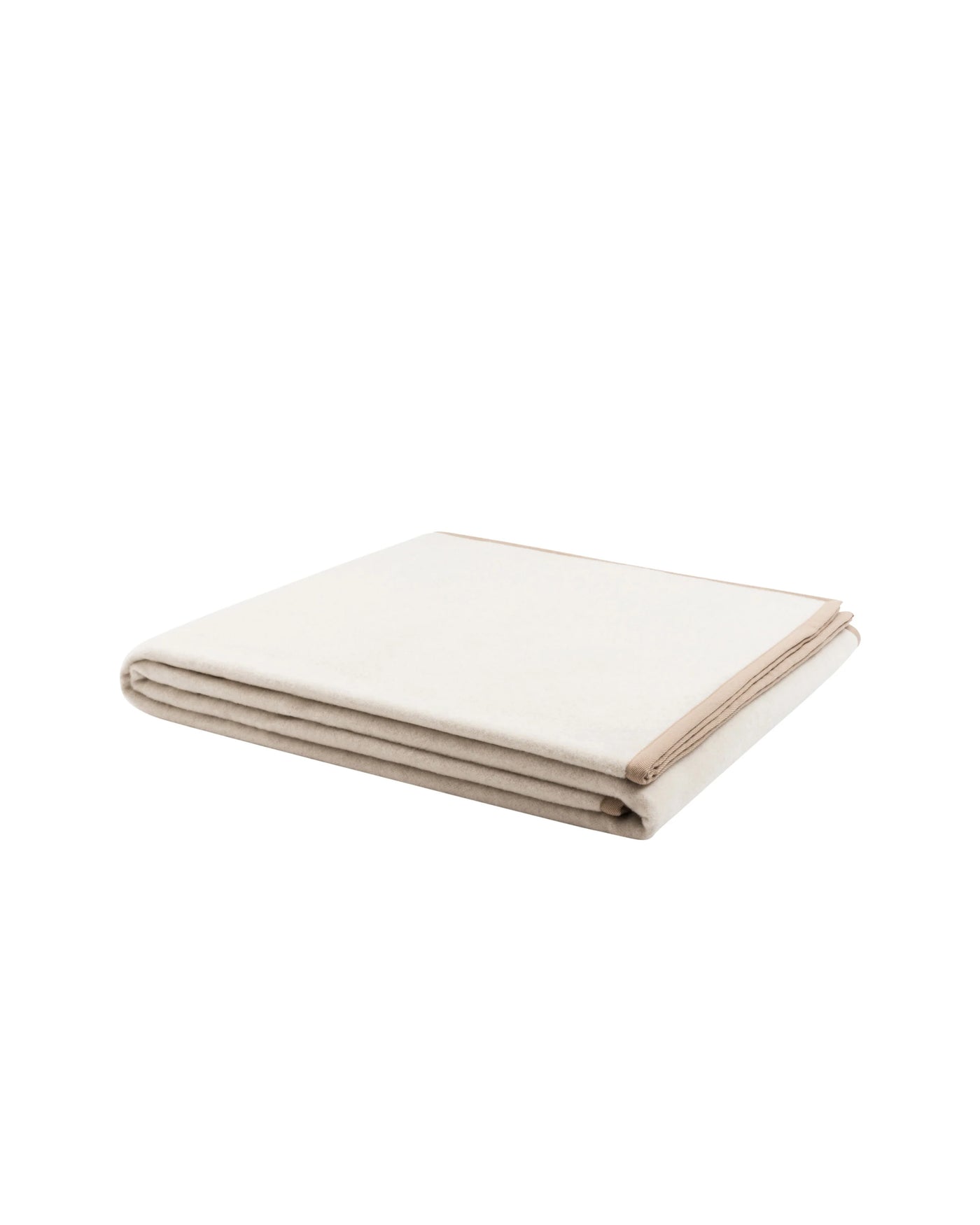 Lanerossi Cortina blanket folded flat, ivory with a subtle natural border trim.