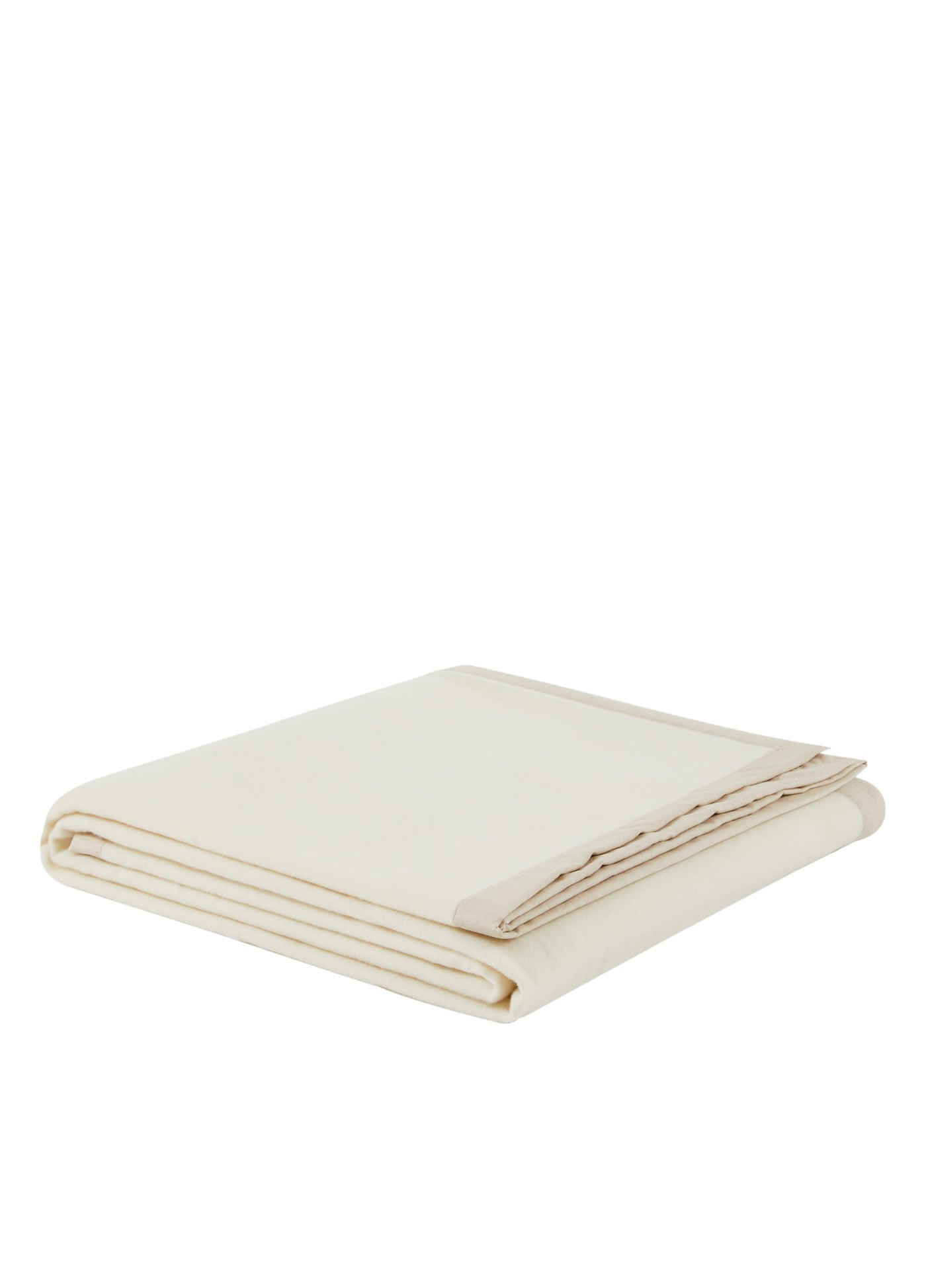 Lanerossi Geisha blanket folded flat, ivory, with tonal hem detail visible.