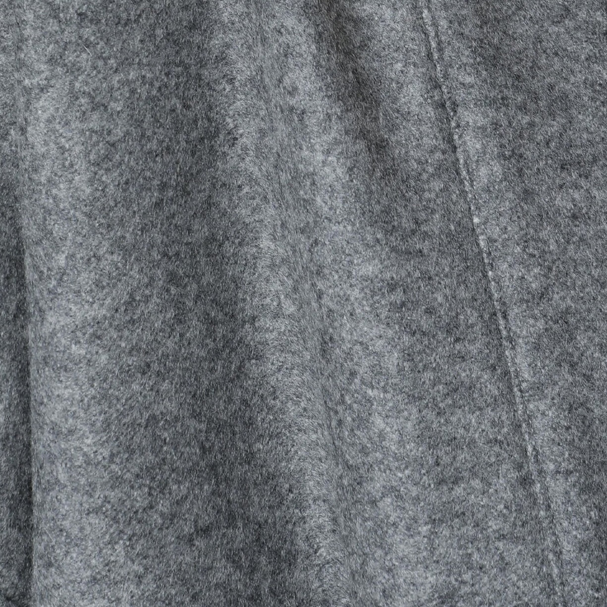 Close-up of Lanerossi Extrafine Merino cardigan in grey, showing seam detail and soft wool texture.