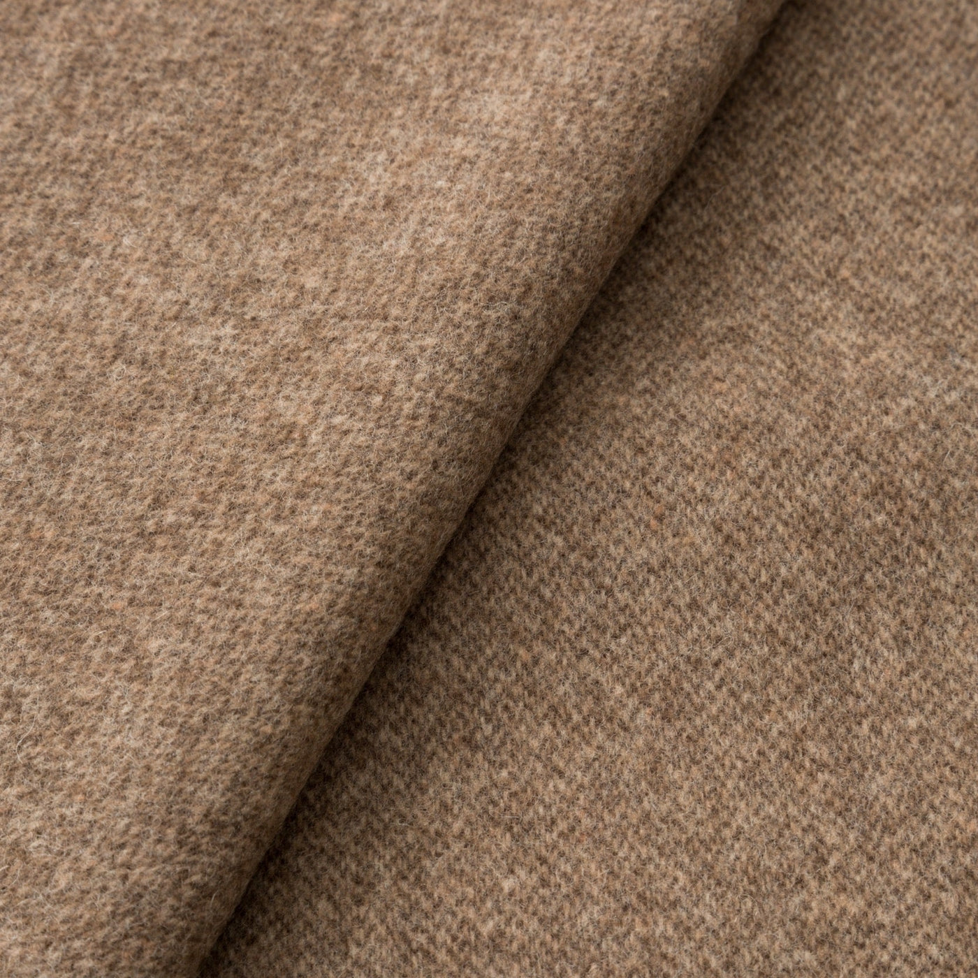 Close-up of Lanerossi Ulisse throw in warm taupe, showing dense wool weave texture.