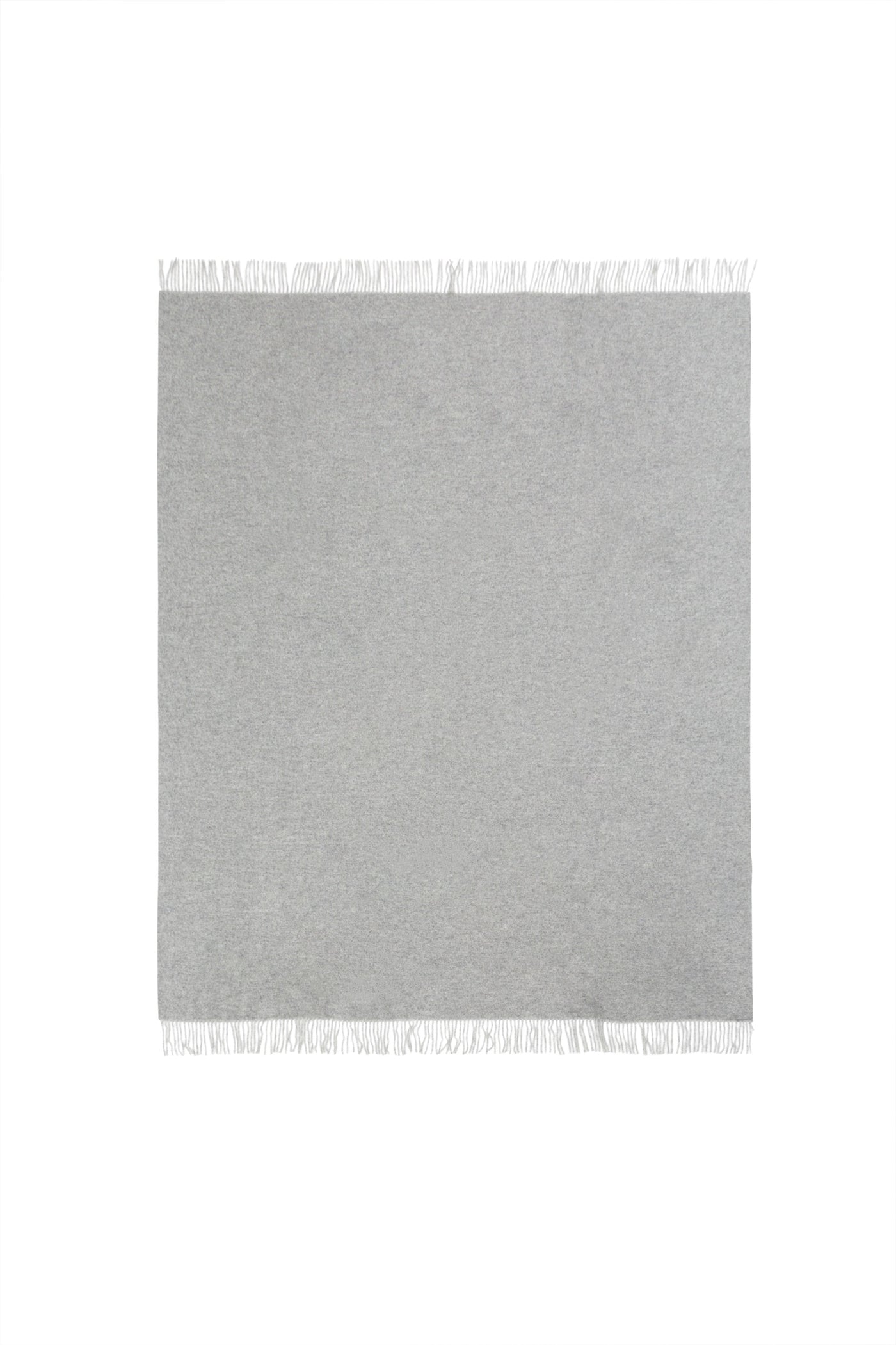 Silver-grey Lanerossi Ulisse throw laid flat, showing fringe trim along all four edges.