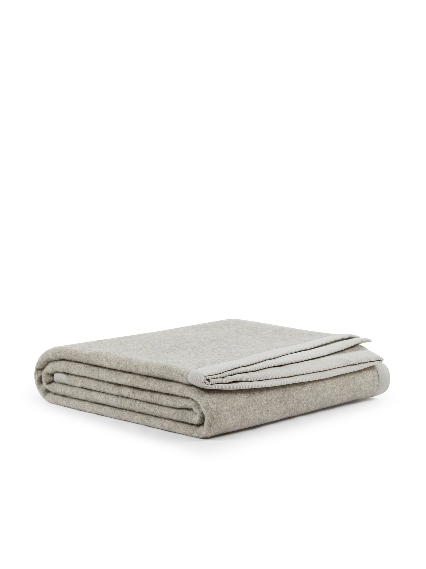 Lanerossi Uruguay blanket folded, silver grey wool, soft brushed texture visible on edges.